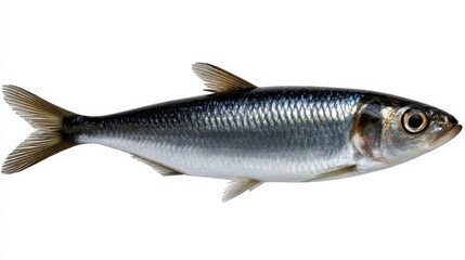 Obraz premium Vibrant Fish Swimming Gracefully Against a Pure White Background Showcasing Detailed Scales and Fins in a Minimalistic and Elegant Composition
