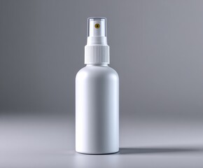 Elegant White Spray Bottle with Fine Mist Nozzle Set Against a Clean Background Representing Purity and Freshness in Household Cleaning and Personal Care