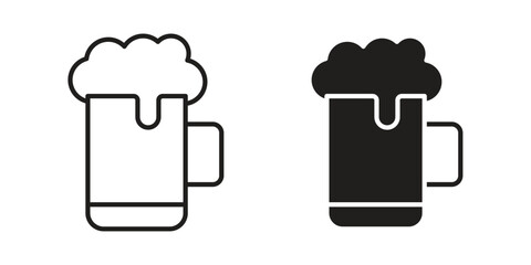 Beer icon art in black and white