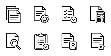Document file management report office business icon set