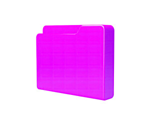 3D rendering of a glossy pink folder with a black background