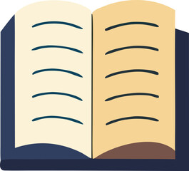 Open book icon representing knowledge learning and education with simple curved lines on pages