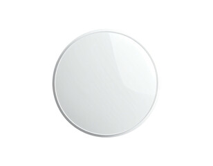 Shiny, white, circular device with a subtle, silver rim on a black background