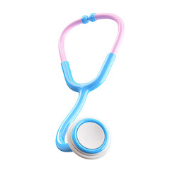 A pastel pink and light blue stethoscope with a white chestpiece, rendered in a smooth, slightly glossy style