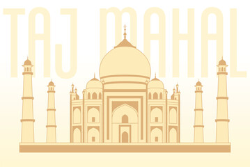 Elegant Taj Mahal vector illustration