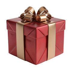 Obraz premium Elegant Red Gift Box with Golden Ribbon and Bow for Any Occasion