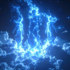 Ethereal figures of blue energy & clouds