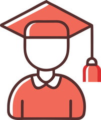 Graduation cap icon person symbol represents education success achievement academic graduation graduate student