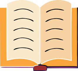 Open book showing blank lined pages ready for writing ideas knowledge learning education reading stories and information