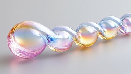 Swirling glass bubbles with iridescent, pastel colors