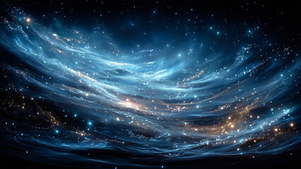 Obraz premium Cosmic Symphony: Immerse yourself in a mesmerizing galaxy of ethereal nebulae and glittering stars, as celestial beauty paints a breathtaking spectacle of light and wonder.