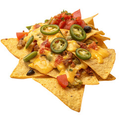 Nachos isolated on transparent background  
