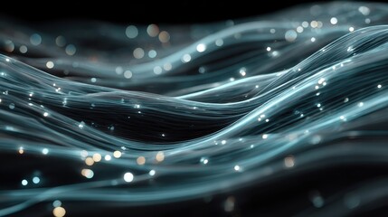 Abstract data streams conveying energy with a crystal appearance