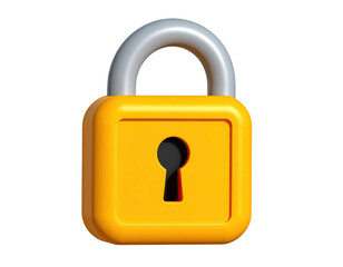 A vibrant yellow padlock with a silver shackle, set against a black background