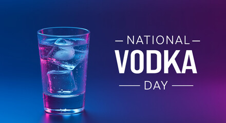 Celebrating National Vodka Day with a refreshing glass and vibrant colors in studio shot