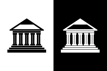 Bank Structure Graphic Black and White.