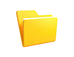 A bright, 3D-rendered folder icon, with a slightly open pocket holding a white paper