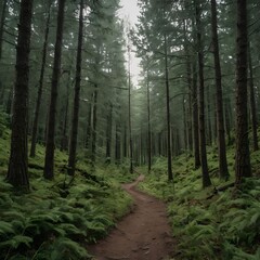 Obraz premium footpath in the woods