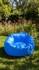 Blue inflatable chair