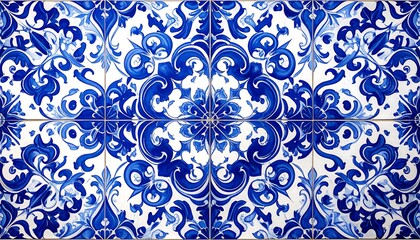 Blue patterned tiles