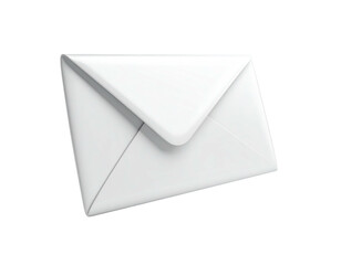 A clean, angled view of a closed white envelope with slight shadows and highlights