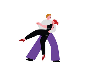 ペアで踊る男女