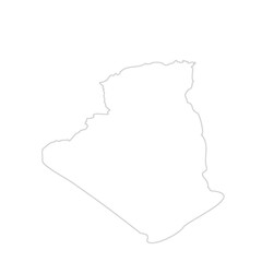 Outline map of Algeria vector illustration isolated on white