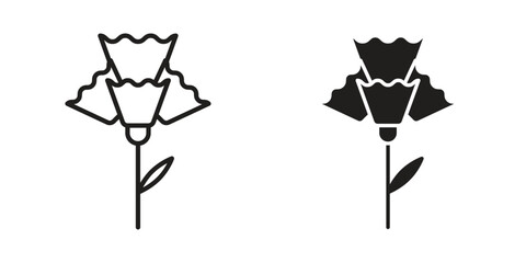 Carnation icon art in black and white