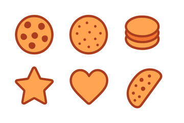 Delicious baked cookies and biscuits in various shapes and designs, sweet treats