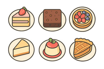 An inviting collection of delicious cakes, pies, tarts, and various sweet treats on individual plates