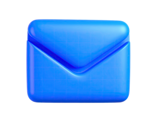 3D rendered image of a blue email envelope against a stark black backdrop