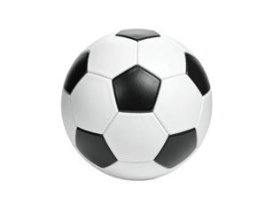A classic soccer ball in pristine condition with its iconic black and white pattern