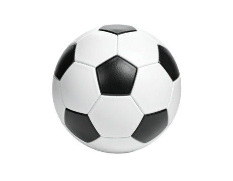 A classic soccer ball in pristine condition with its iconic black and white pattern