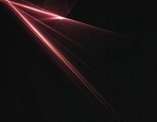 Abstract red light beams and laser-like streaks streaking across a dark, black background creating a futuristic effect.