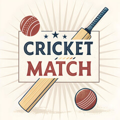 minimalist cricket match poster bold typography