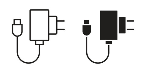 Charger icon art in black and white