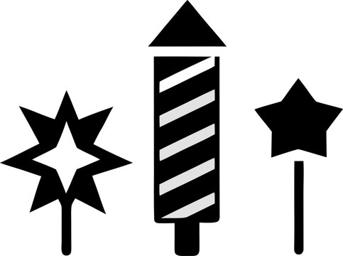 Firework Silhouette Vector | Festival, Celebration, Spark, Night Sky, Party Design