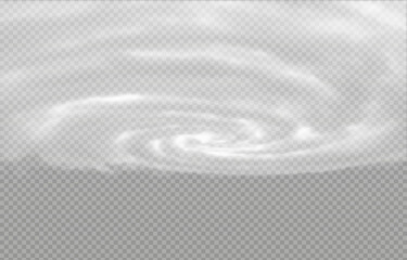 Vector realistic clouds, smoke, or fog on an isolated transparent background. Smoke vortex in the sky. Clouds png. Smoke png