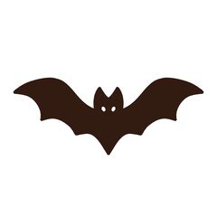 Cute Flying Bat Halloween Digital Art Illustration on White Background