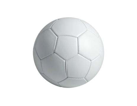 Plain white soccer ball floating in front of a black background