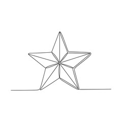 Obraz premium Five-pointed star in minimalist one-line drawing style