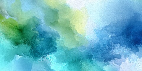 Soft and Dreamy Abstract Watercolor Background with Light Blue and Green Hues for Creative Projects and Designs