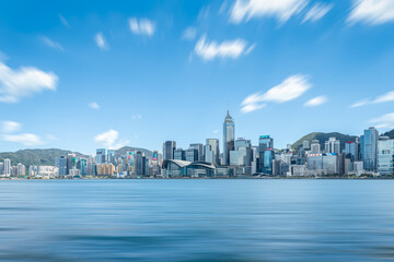 Obraz premium Hong Kong Victoria Harbour Tsai Section Convention and Exhibition Center Seaside Urban Landscape