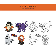 Hand Drawn Spooky Vector Illustrations 4