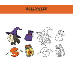 Hand Drawn Spooky Vector Illustrations 5