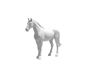 Fototapeta premium A white horse stands proudly against a black background