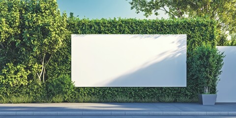 white blank screen sandwich board placed outdoor.