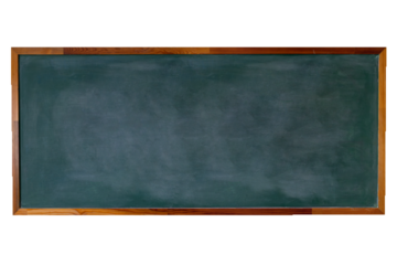 Empty green chalkboard texture hang on the white wall. double frame from greenboard and white background. image for background, wallpaper and copy space. bill board wood frame for add text.