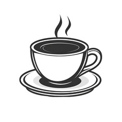 Obraz premium Simple coffee cup and saucer illustration