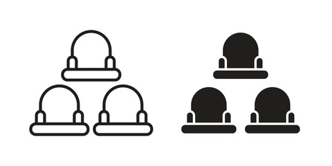 Cinema seat icon art in black and white